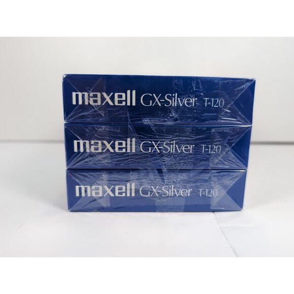 3 New Sealed Maxell GX Silver High Quality VHS Blank Tapes 6 Hours T-120 - Picture 5 of 6